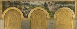 巴黎市政厅科学沙龙草图：科学的加冕礼，1888 至 1892 年间（布面油画，正方形）