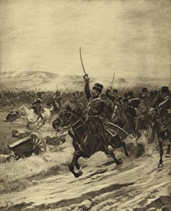 1854年巴拉克拉瓦战役轻骑兵的指控（凹版印刷）