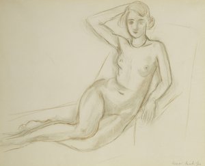 裸体坐在躺椅上; Nu Assis sur une Chaise Longue 作者 亨利·马蒂斯