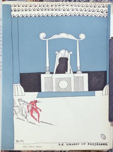 亨利-马蒂斯（1869-1954 年）为 "俄罗斯芭蕾舞团 "制作的《夜莺之歌》所作的布景设计，选自 1920 年 4 月的《La Gazette du Bon Ton》（彩色石版印刷）。 作者 亨利·马蒂斯