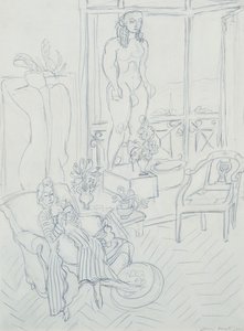 室内的女人；尼斯，西米耶兹，里贾纳酒店 作者 亨利·马蒂斯