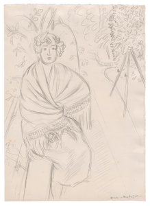 花园里披着披肩的女人 作者 亨利·马蒂斯