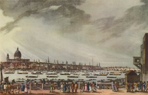 纳尔逊勋爵从格林威治医院到白厅的水路葬礼游行，1806年1月9日 作者 亨利通知