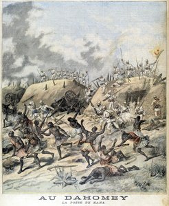 在达荷美（现在的贝宁），抓获假名——在 19/11/1892 的“”Le Petity Journal”中 作者 亨利·迈耶（Henri Meyer）