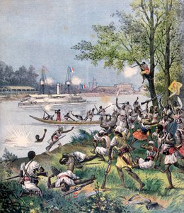 1892年法国人袭击达荷美村民 作者 亨利·迈耶（Henri Meyer）