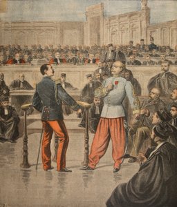 亨利上校和Picquart中校在Assisses法庭上发言，插图来自&39;Le Petit Journal：Supplement illustre&39;，1898年2月27日