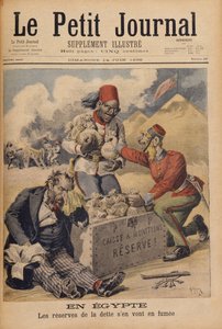埃及：债务的储备在烟雾中升起，来自Le Petit Journal的插图，1896年6月14日 作者 亨利·迈耶（Henri Meyer）
