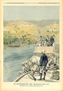 马达加斯加的事件：Mevatanana的捕获，来自Le Petit Journal的插图，1895年6月30日 作者 亨利·迈耶（Henri Meyer）