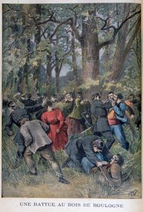 1895年，在巴黎布洛涅（Bois de Boulogne），宪兵与平民之间的斗争 作者 亨利·迈耶（Henri Meyer）