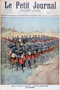 法国陆军自行车队在广场上的手法，法国，1897年 作者 亨利·迈耶（Henri Meyer）