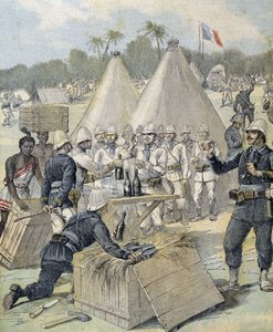 达荷美（现在的贝宁）的士兵们的生活--1892年12月31日的《小报》。 作者 亨利·迈耶（Henri Meyer）