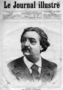 法国画家和漫画家古斯塔夫-多尔（1832-1883）的肖像--1883年《插图杂志》的封面--亨利-迈耶（1844-1899）的画作。 作者 亨利·迈耶（Henri Meyer）