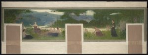 巴尼奥莱市政厅草图：夏季景观