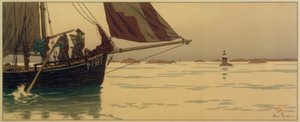 在平静的海面上 作者 亨利·里维耶尔（Henri Riviere）