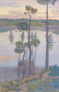 特里厄河畔 作者 亨利·里维耶尔（Henri Riviere）