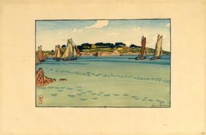 Henri Rivière, Gabares devant ..... 作者 亨利·里维耶尔（Henri Riviere）