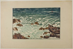 小波浪上升，拉海角（Pointe de la Haye）。
