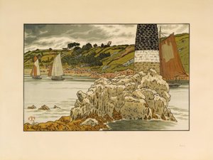 特里埃河上的拉巴利斯 作者 亨利·里维耶尔（Henri Riviere）