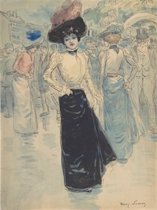 拥挤的街道上的巴黎人》，约1880-1907年。 作者 亨利·索姆