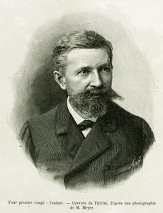 Portrait of the author: Charles Grad (1842-1890), German politician, writer and naturalist. Engraving by Thiriat, to illustrate the story A Through Alsace and Lorraine, in 1887, by Charles Grad, German deputer, in the tour du monde 1888, directed by Edouar 作者 亨利·提里亚特