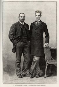 探险家加布里埃尔·邦瓦洛 (Gabriel Bonvalot)（1853-1933 年）（故事的作者）和航海摄影师亨利·德·奥尔良王子（Prince Henri d