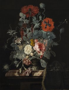 花卉静物，1665年 作者 亨利·德·弗罗安蒂乌