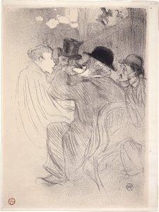 在红磨坊：一个粗鲁的人！A True Rude！(在红磨坊--粗鲁！真正的粗鲁！）1893 年（石版画） 作者 Henri de Toulouse-Lautrec