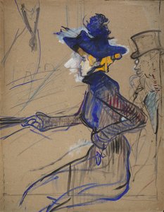 简-艾薇儿（Jane Avril）在日本歌剧院（Divan Japonais）演出 作者 Henri de Toulouse-Lautrec