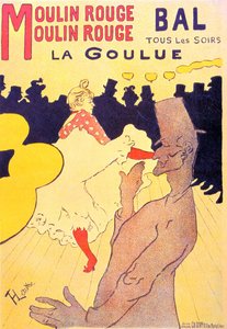 1891 年巴黎红磨坊 "La Goulue "演出海报（石版画） 作者 亨利·德·图卢兹·劳特雷克