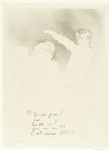 Portret van Marcelle Lender en Albert Brasseur bij het variété Aux Variété