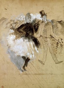 在Moulin de la Galette。油粉和情人骨头 作者 亨利·德·图卢兹·劳特雷克