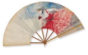 Eventail，约1892年 作者 亨利·德·图卢兹·劳特雷克