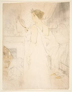 Femme  glace, la glace  main（《手持镜子的女人》），选自《Elles》系列 作者 亨利·德·图卢兹·劳特雷克