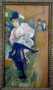 Jane Avril dancing Jane Avril (1868-1943) was a dancer of the Moulin Rouge. Painting by Henri de Toulouse Lautrec (1864-1901) 1891 Sun. 0,85x0,45 m Paris, musee d