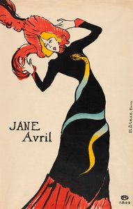 Jane Avril海报由Henri de Toulouse-Lautrec撰写