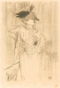 小姐。Marcelle Lender, Standing (马塞尔-伦德小姐，站立) 作者 Henri de Toulouse Lautrec