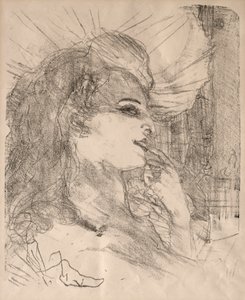 演员和女演员的肖像：十三张石版画：Anna Held，1898年。 作者 亨利·德·图卢兹·劳特雷克