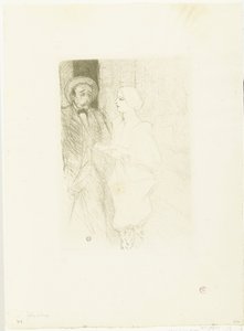 Portret van 演员 Léonie Yahne 和 Henri Mayer 在toneelstuk l