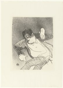 Portret van komiek Caudieux dansend 在 小赌场 考迪厄小赌场 Le Cafe音乐会（系列名称） 作者 亨利·德·图卢兹·劳特雷克