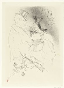 歌手 Marcelle Lender 和喜剧演员 Louis Bouchenez 或男爵演出时的肖像
兰德小姐与男爵 作者 爱德华·安考特