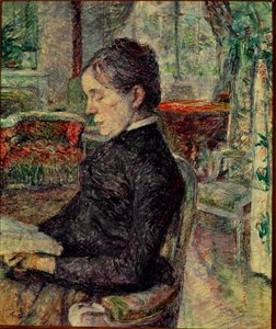 画家的母亲在Malrome的沙龙里。亨利-德-图卢兹-劳特累克（Toulouse Lautrec）的画作 作者 亨利·德·图卢兹·劳特雷克