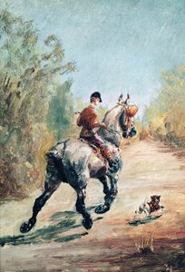 与小狗一起小跑骑士，1879年