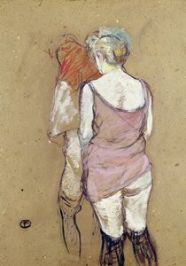 两个半裸的女人在穆兰街之家