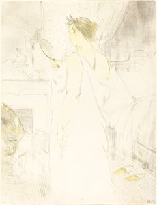 镜子前的女人(Femme à glace) 作者 Henri de Toulouse Lautrec