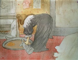 浴盆中的女人，来自《埃勒斯》，1896年 作者 亨利·德·图卢兹·劳特雷克