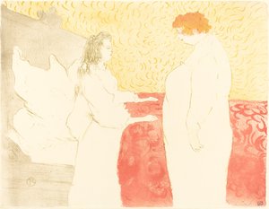 床上的女人，简介 (Femme au lit, profil) 作者 亨利·德·图卢兹·劳特雷克