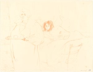 拿着托盘的女人(Femme au plateau) 作者 Henri de Toulouse Lautrec
