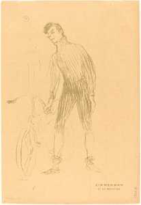 Zimmerman et sa machine Zimmerman和他的机器，1895年。 作者 亨利·德·图卢兹·劳特雷克