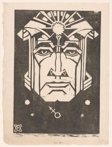 火星（实物上的原标题）
Planetenmaskers （实物上的原系列名称） 作者 亨利·范德斯托克（艺术家签名）