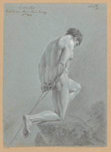 跪着的男性裸体，从侧面看（1809 年一等奖） 作者 亨利克斯·弗朗西斯·维尔茨
